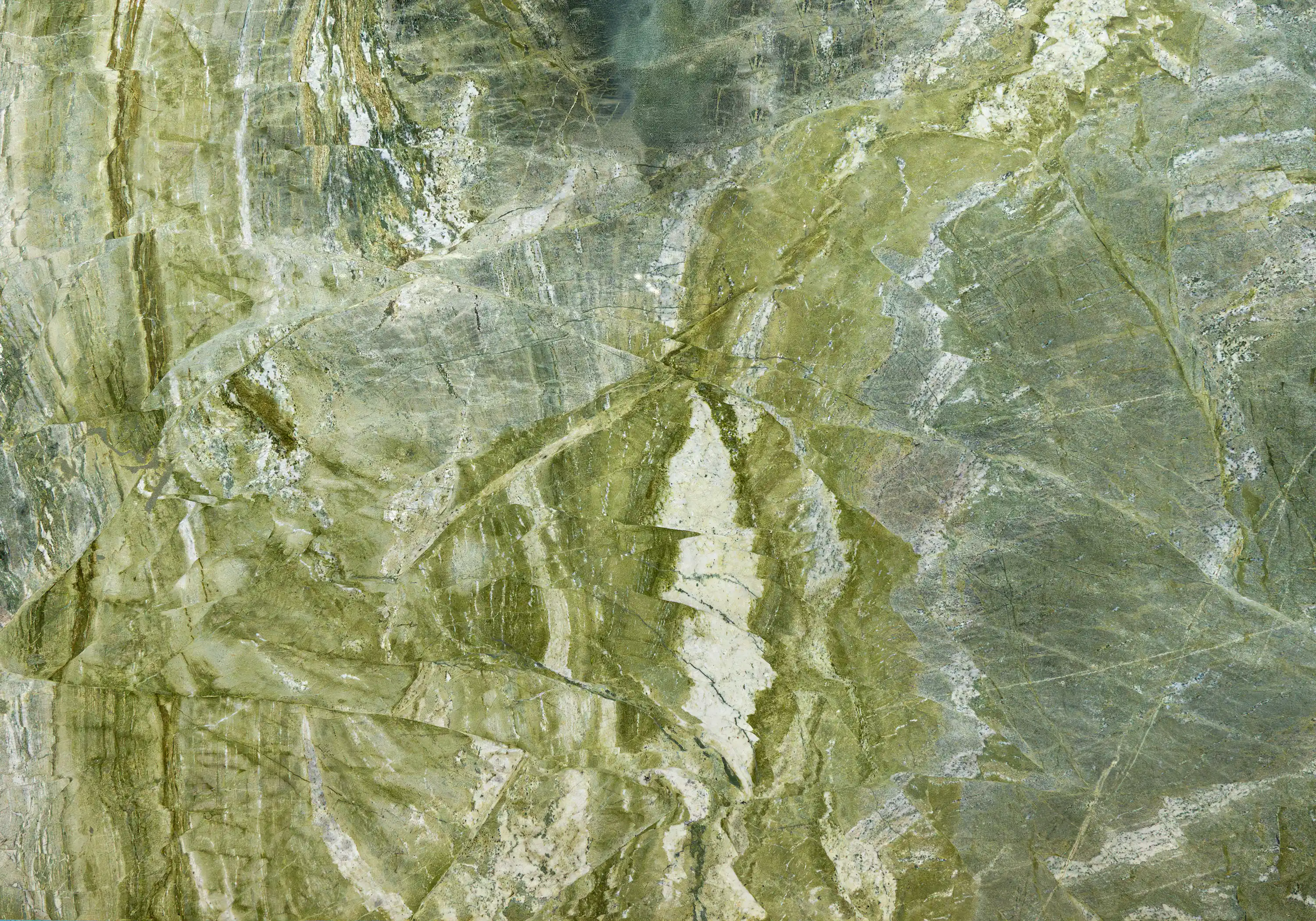 Quartzite in green and white