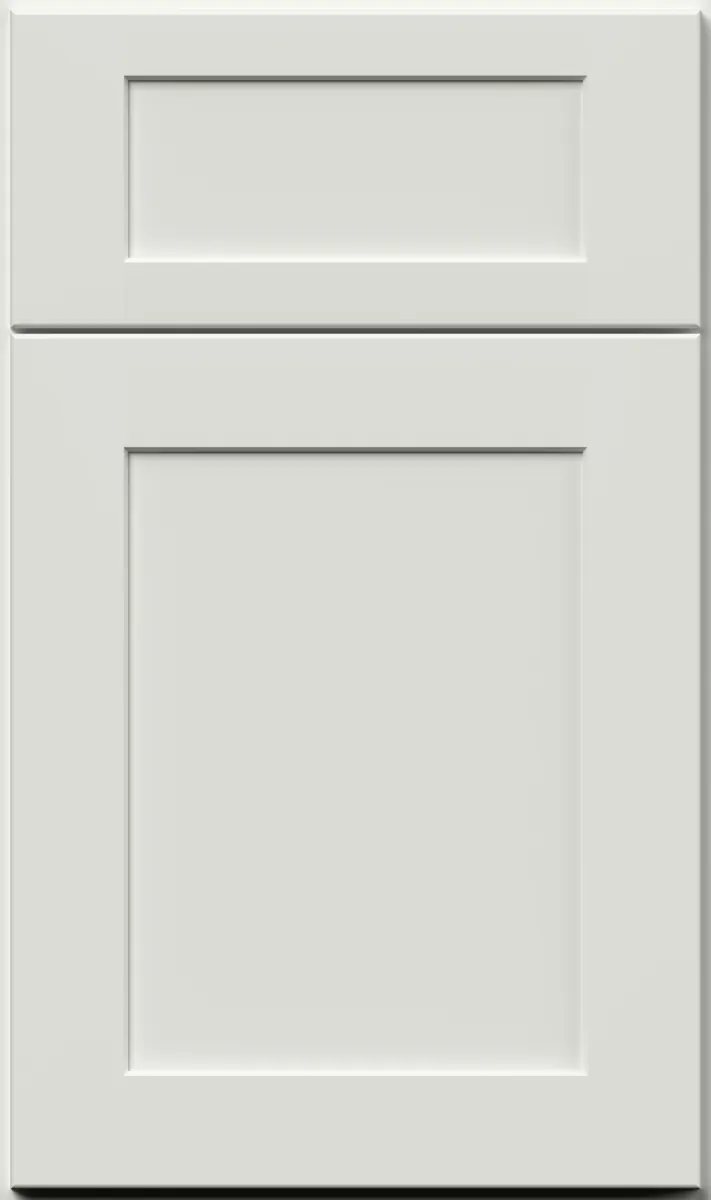 White classic shaker cabinet door and drawer front with subtle inner edges
