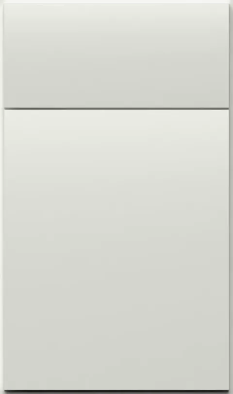 Slab cabinet door in bright white