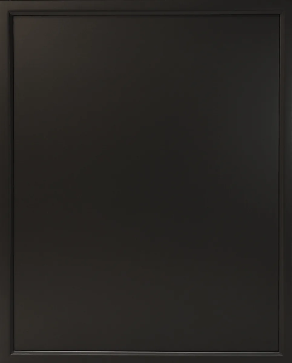 Black cabinet door with a narrow shaker frame